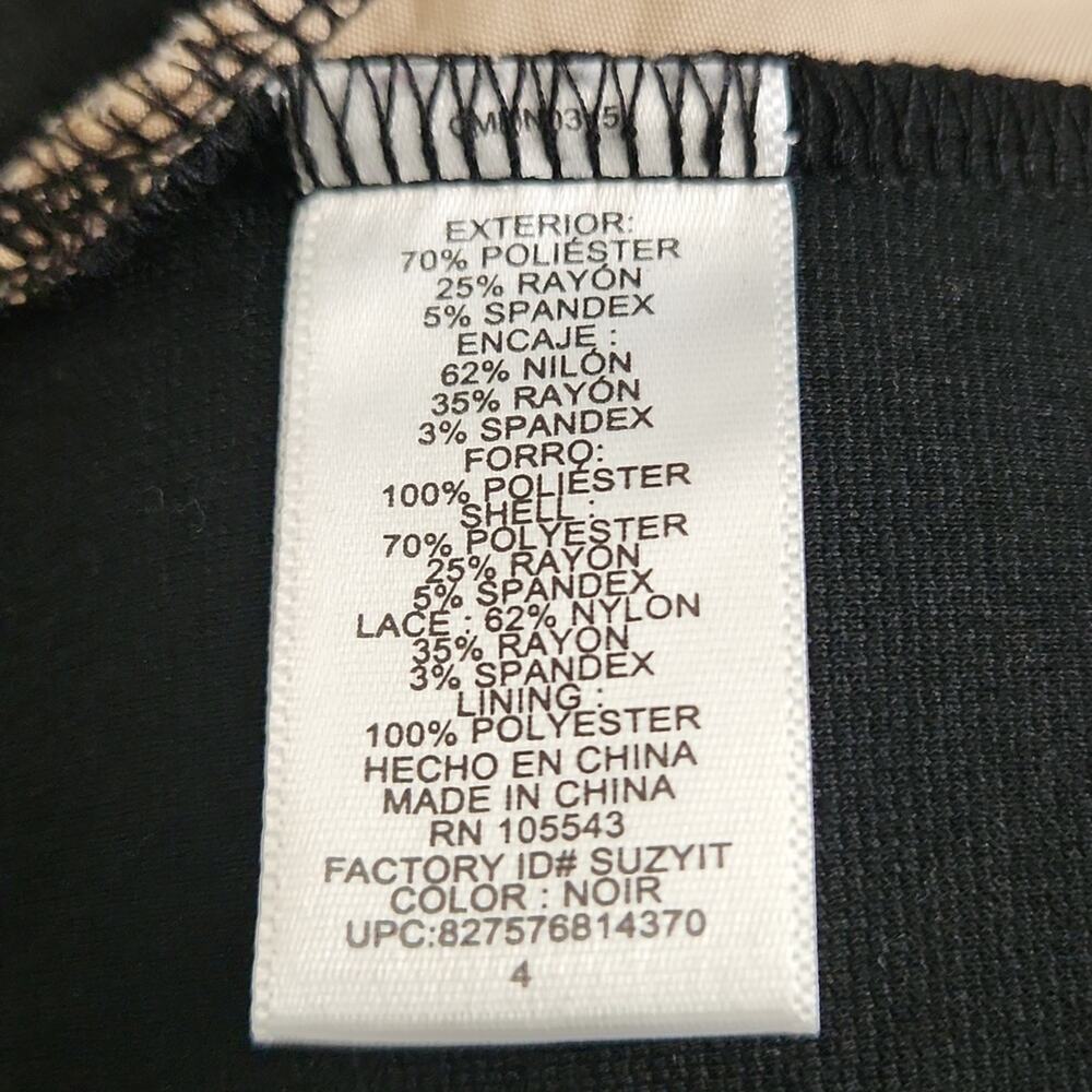 Catherine Malandrino Dress Size 4 Black Lace Long Sleeves Fit & Flare - Picture 9 of 9